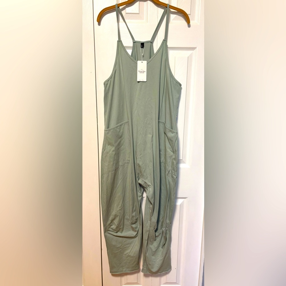 Trendy Queen Sage Green Jumpsuit with Pockets